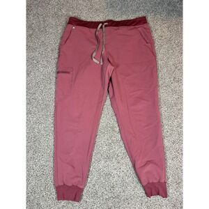 FIGS Zamora Jogger Scrub Pants Womens XL Rose Clay Pink Yoga Waistband Cargo